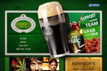 Kennedys Irish Bar Website Design